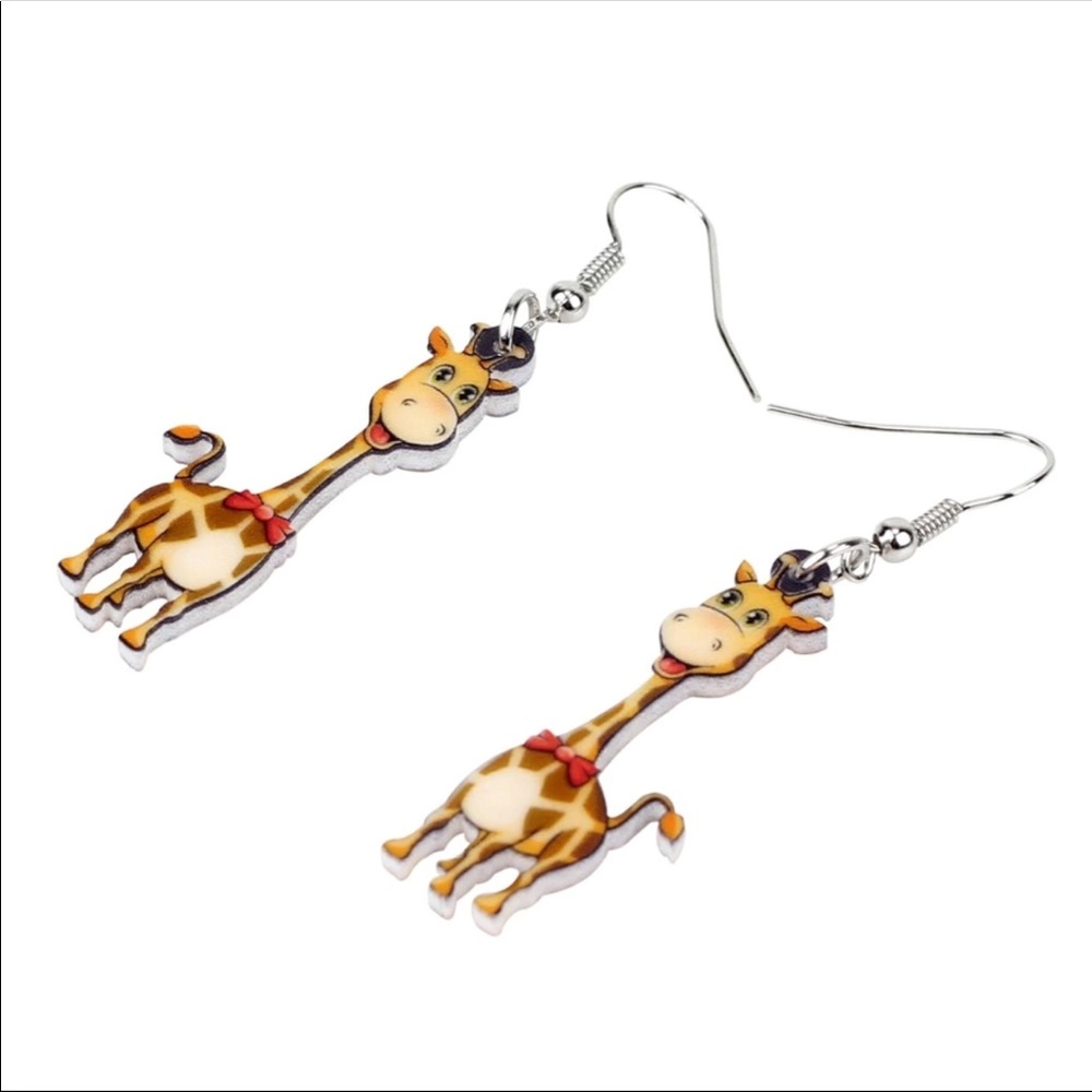 Giraffe Acrylic Earrings - Picture 3 of 5